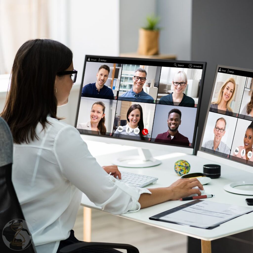 Video Conferencing Webinar Meeting. Watching Online