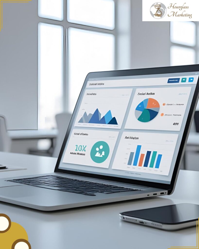 A Laptop displaying website analytics data
