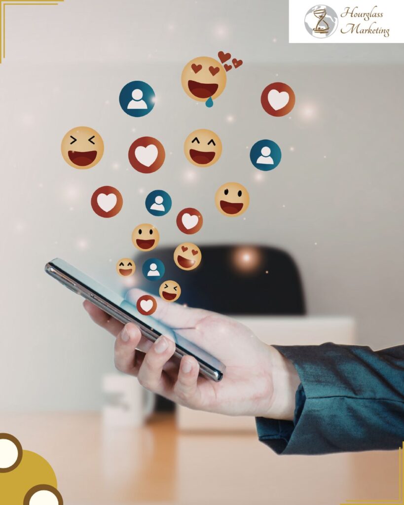 Person interacting with social media on mobile