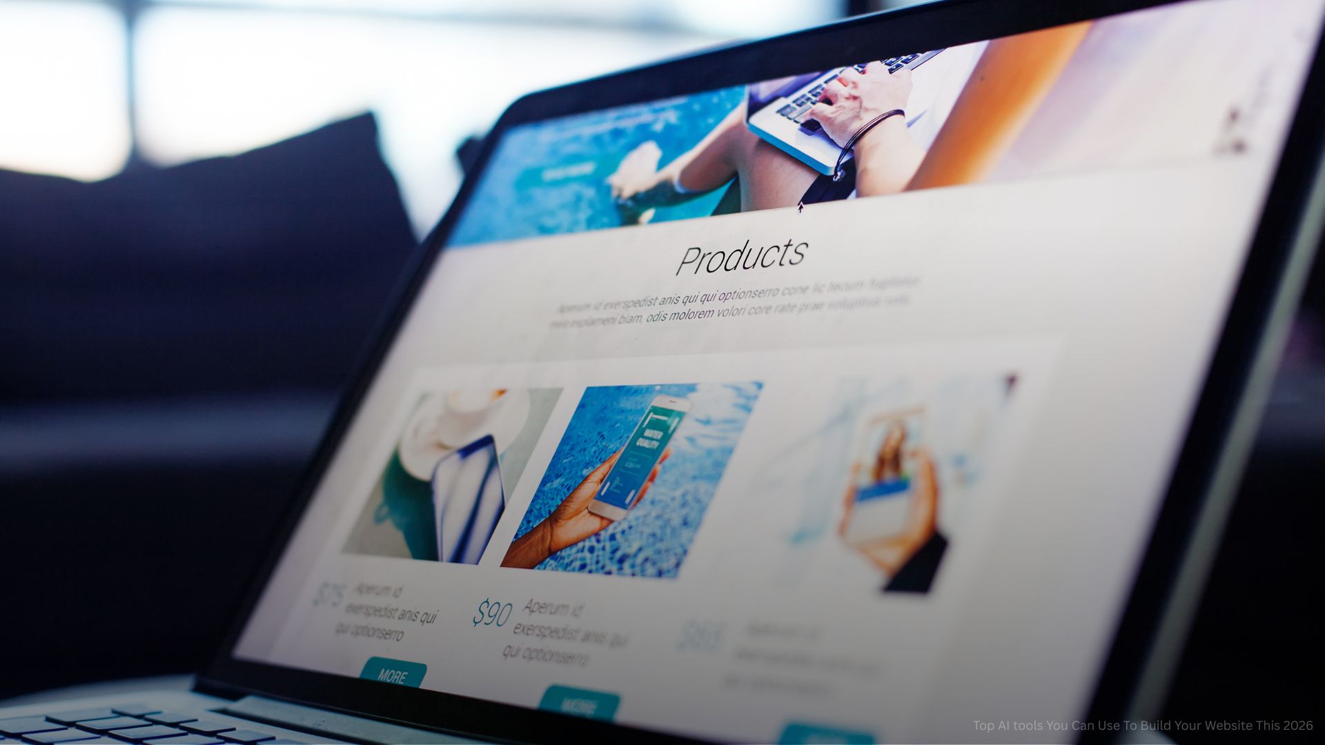 Screen of Laptop with Online Shopping Website