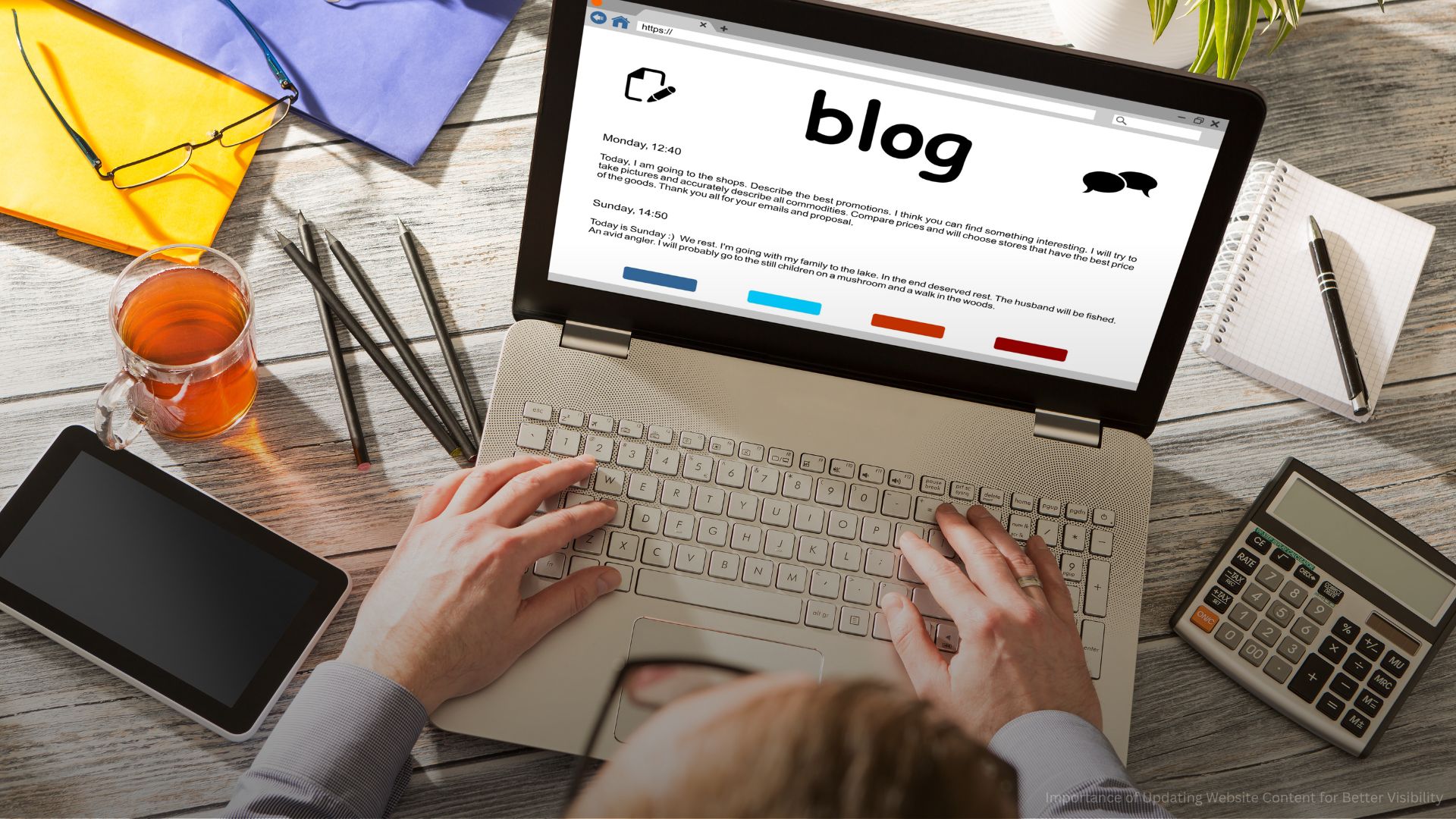 Person Creating Website Blog