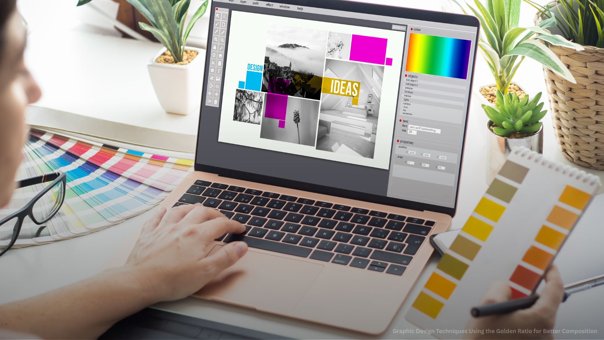 Graphic Designer Woman Working on a Laptop